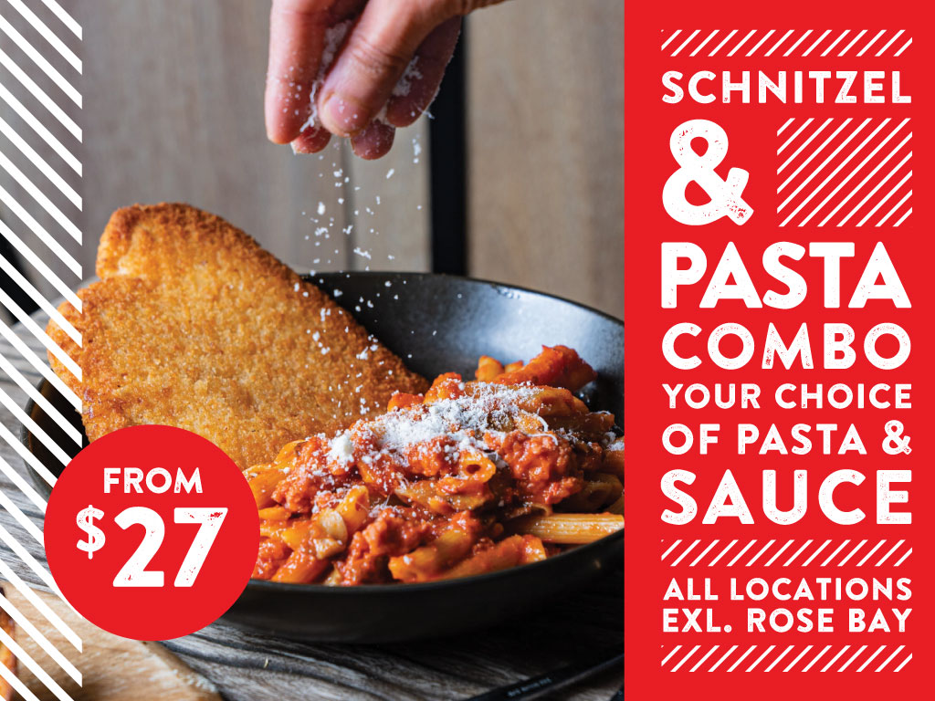 Schnitzel and Pasta Combo