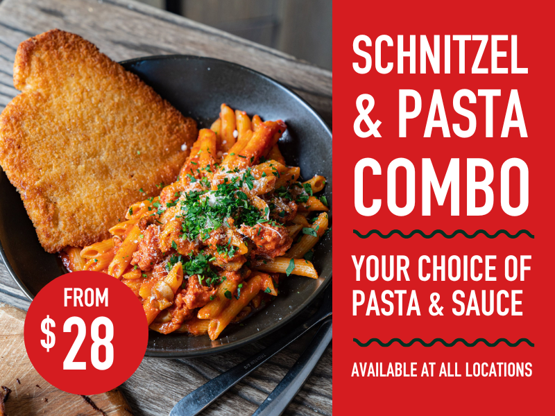 Schnitzel and Pasta Combo