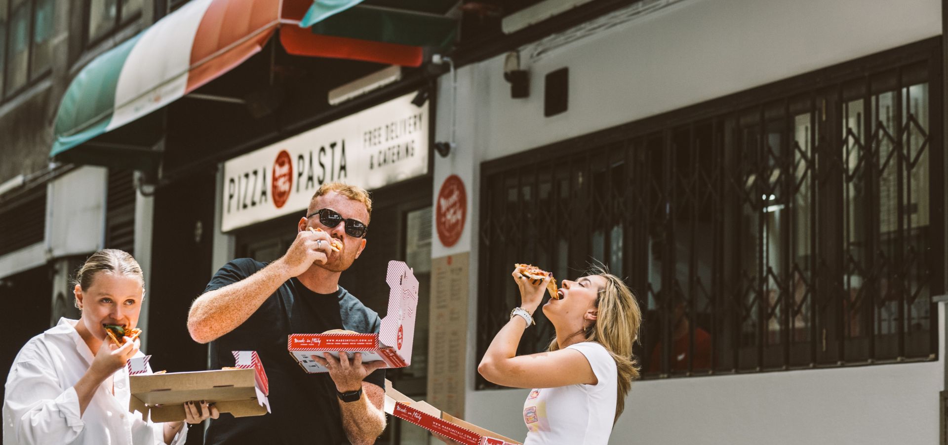 Pizza delivery to Barangaroo offices from Made In Italy Sydney CBD