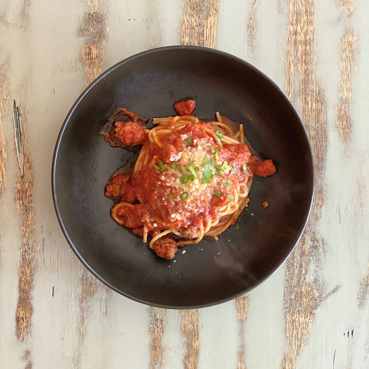 Bolognese pasta. Slow-cooked meat sauce. Made In Italy Sydney