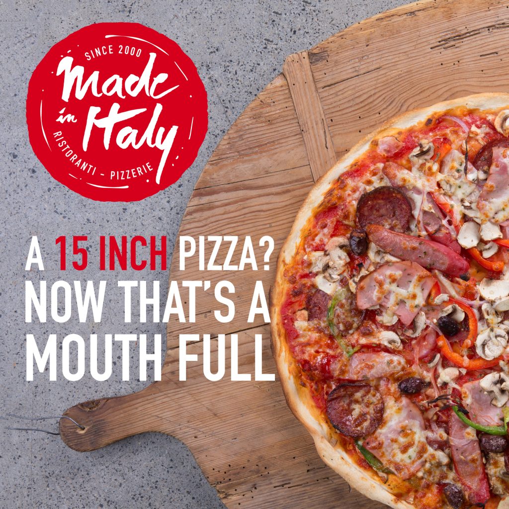 Roman-style XL pizza Sydney thin crisp base