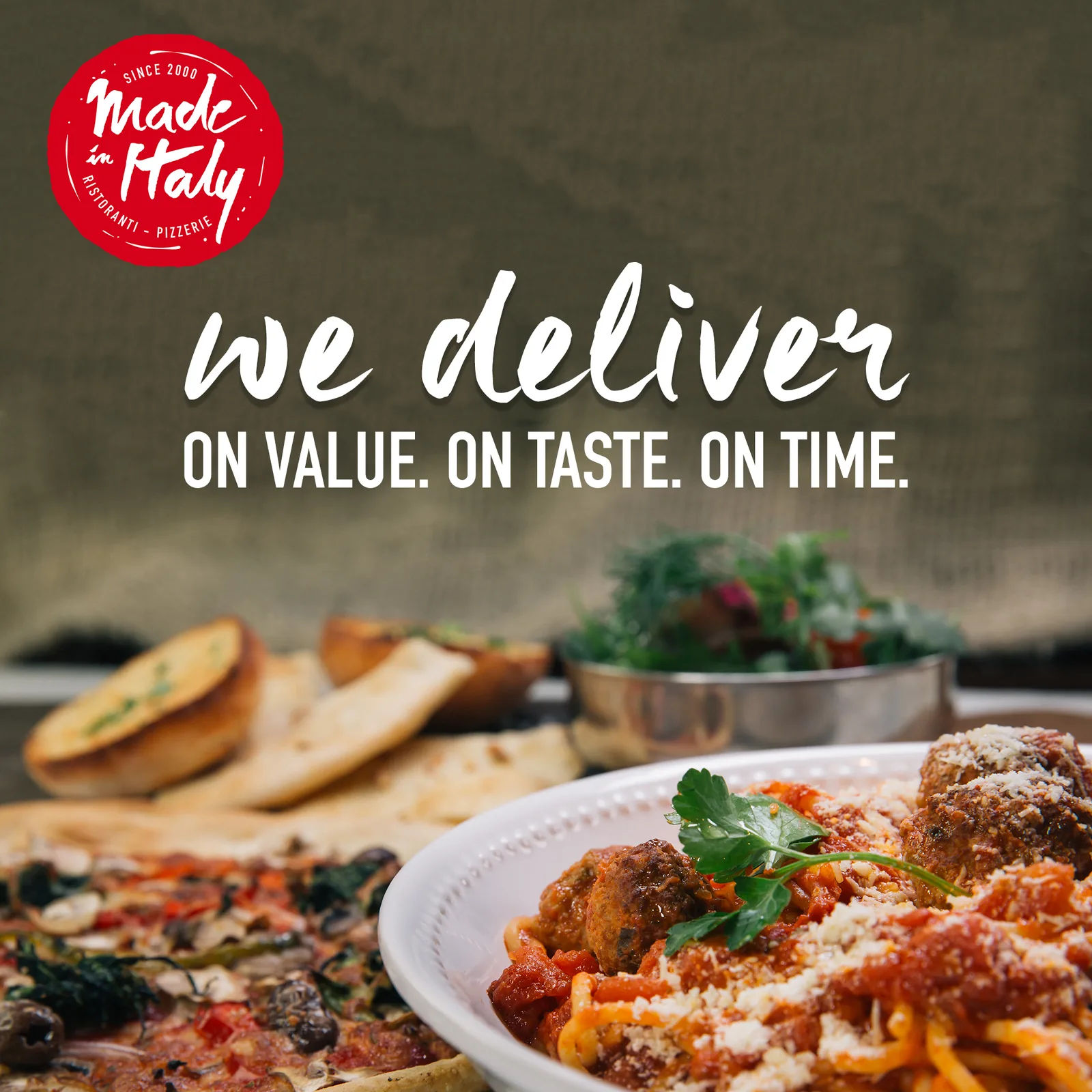 Pizza delivery across inner Sydney from Made In Italy
