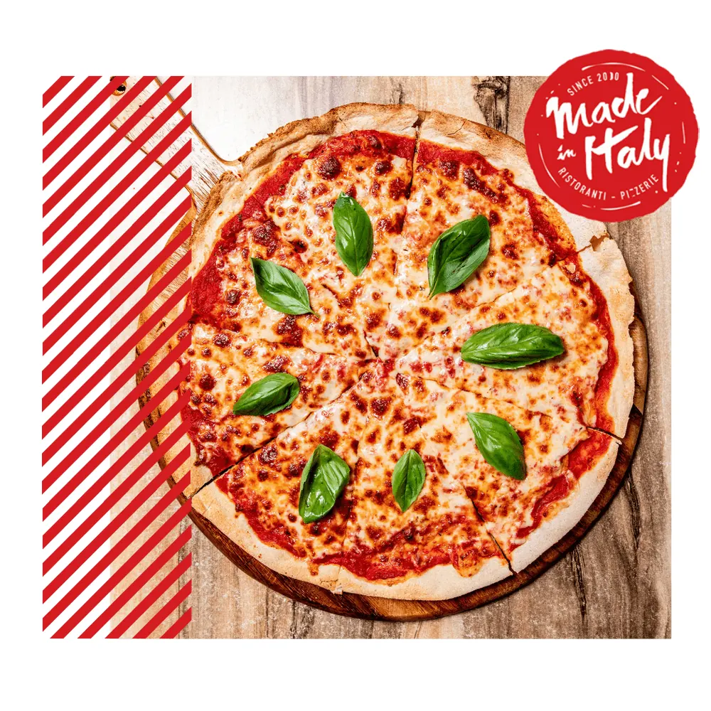 XL Roman pizza delivered to Sydney CBD offices and apartments by Made In Italy, 37 York Lane near Wynyard Station — serving the CBD since 2000